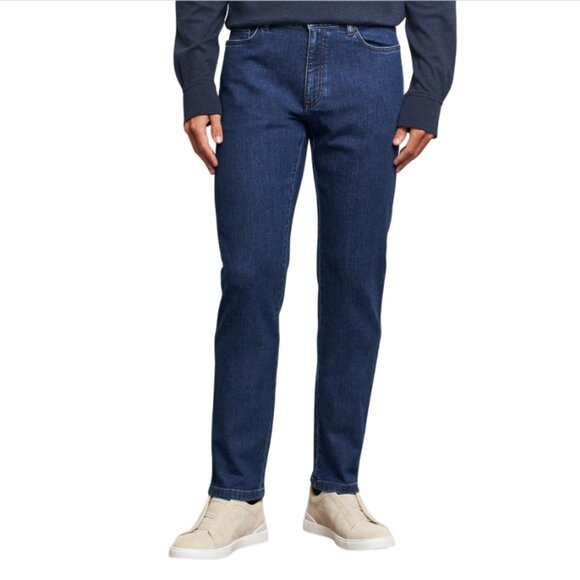 Ermenegildo Zegna Five Pocket Jeans Mens 38 Blue Slim Fit Straight Denim Pants